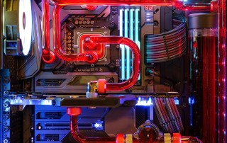 Photo of a liquid cooling CPU