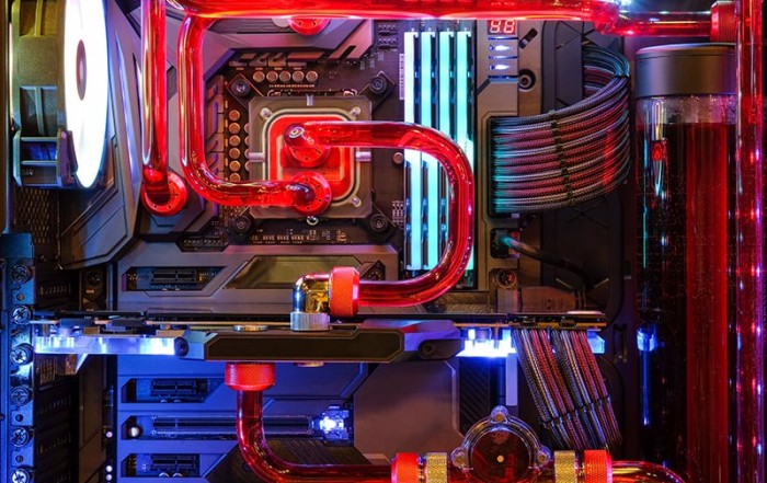 Photo of a liquid cooling CPU