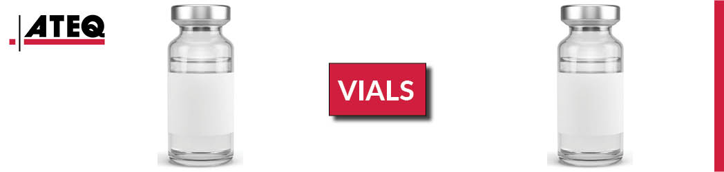 Banner showing leak testing for pharmaceutical vials