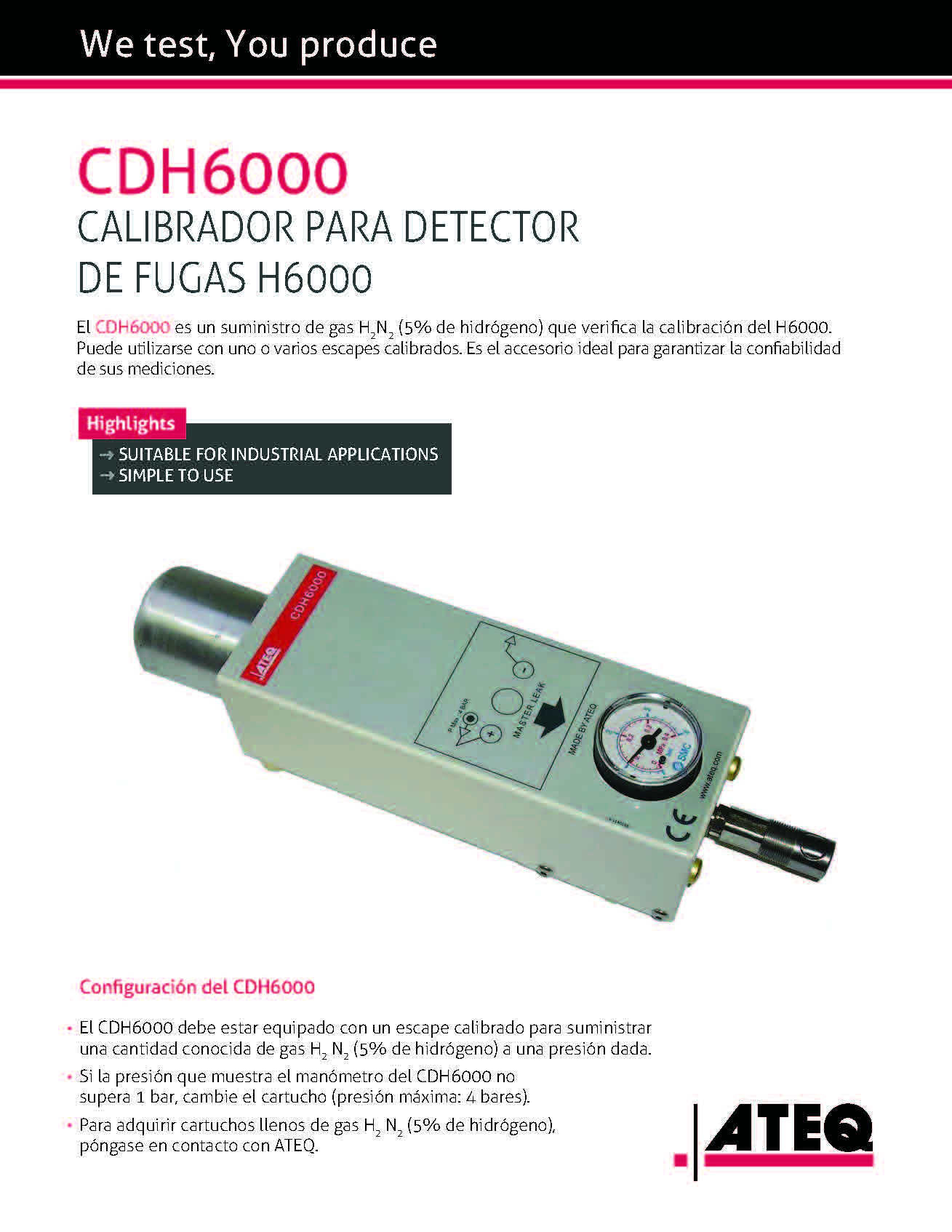 Screenshot of page 1 from ATEQ CDH6000 brochure Spanish Mexican version