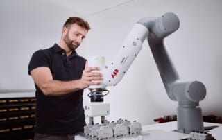 The ABB GoFa 5kg collaborative robotic arm in operation