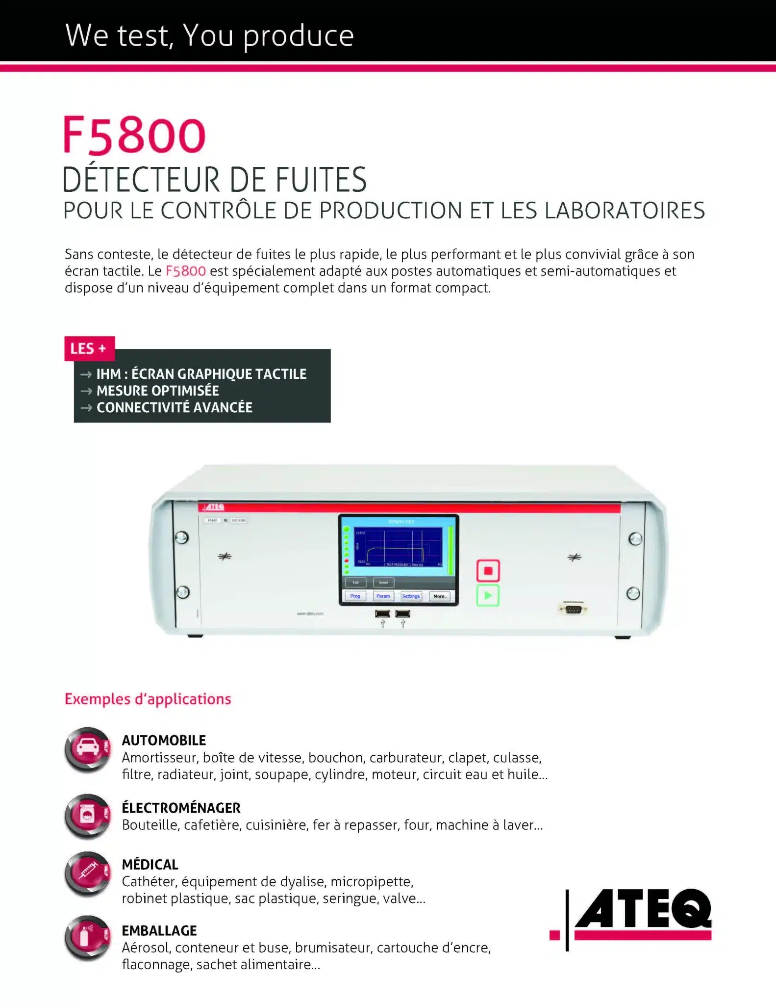Capture d’écran du dépliant ATEQ F5800, page 1