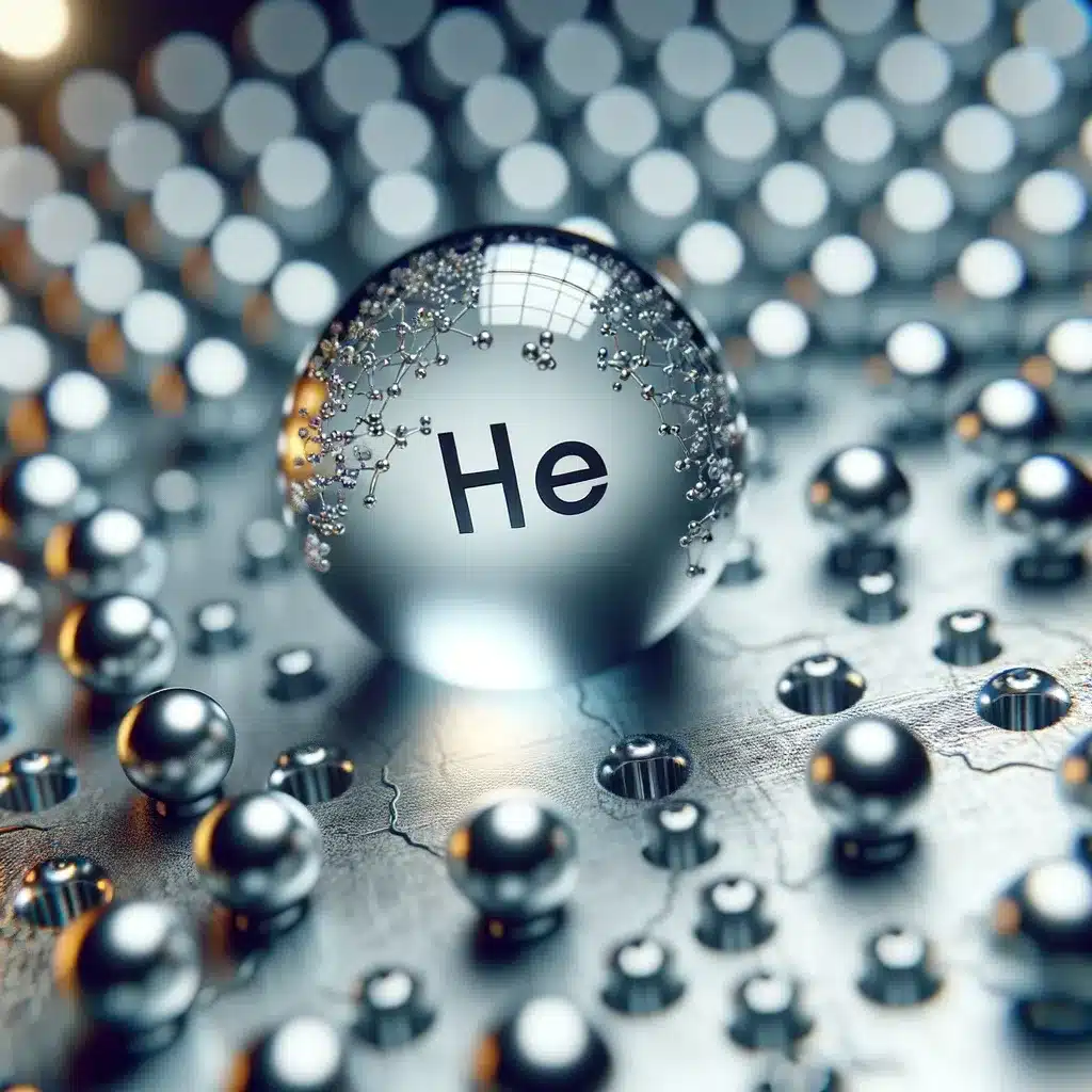 Illustration of helium atoms