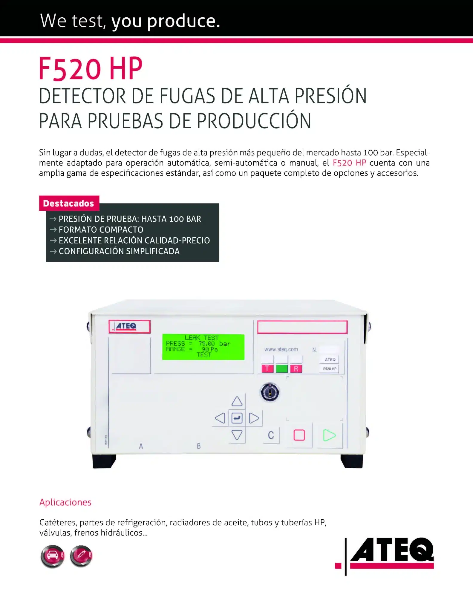 Captura de pantalla del folleto ATEQ F520HP, página 1