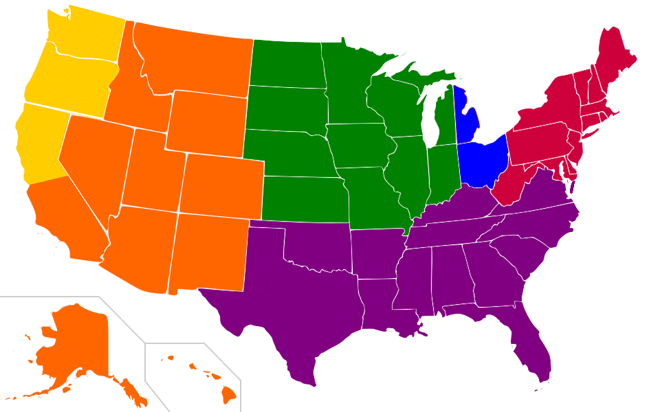 USA map showing ATEQ sales locations