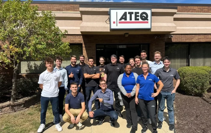 ATEQ USA team with interns at HQ in Livonia